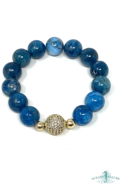 Apatite & Vermeil CZ Ball Bracelet