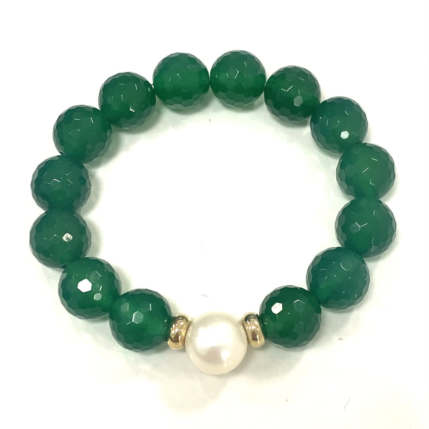 Large Green Agate, GD & FWP Bracelet – Oceans Allure