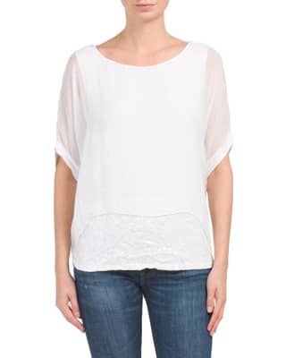 White Silk Sequin Layer Top – Oceans Allure