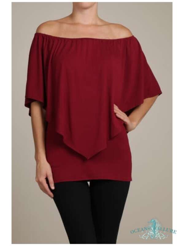 Convertible Poncho Top Burgundy - Image 2