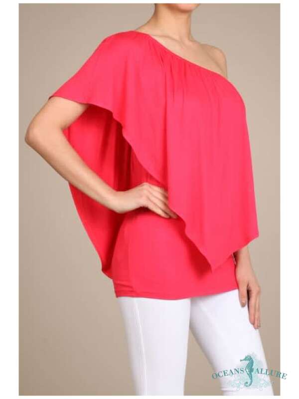 Convertible Poncho Top Coral - Image 2