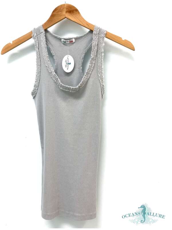 Grey Sequin Racer Tank