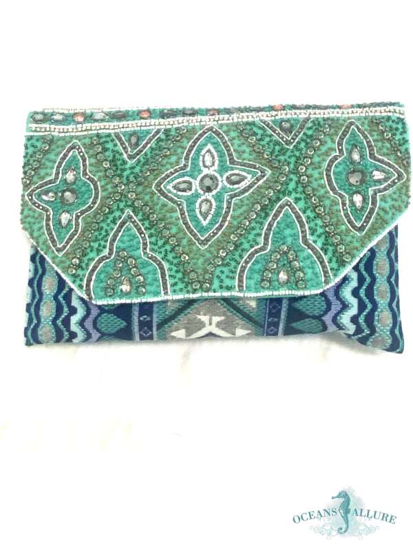 Ocean Beaded Clutch