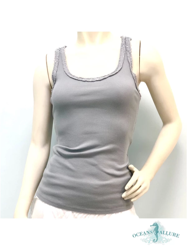 Silver Sequin Racer Tank