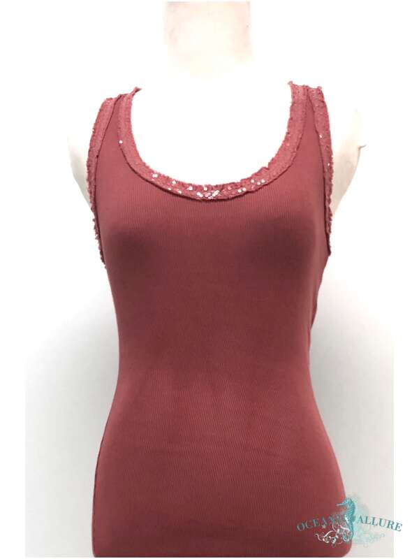 Merlot Sequin Racer Tank