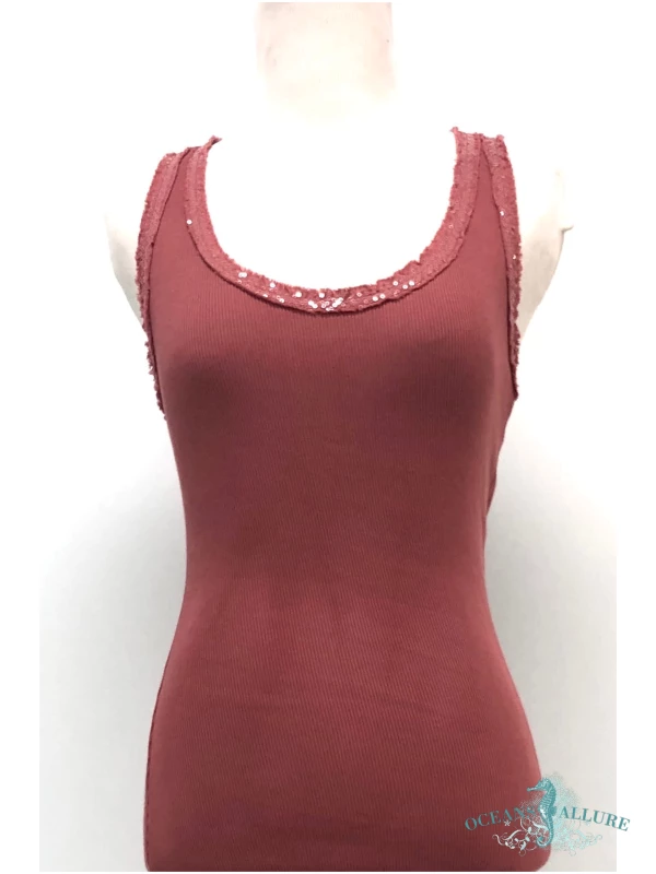 Merlot Sequin Racer Tank