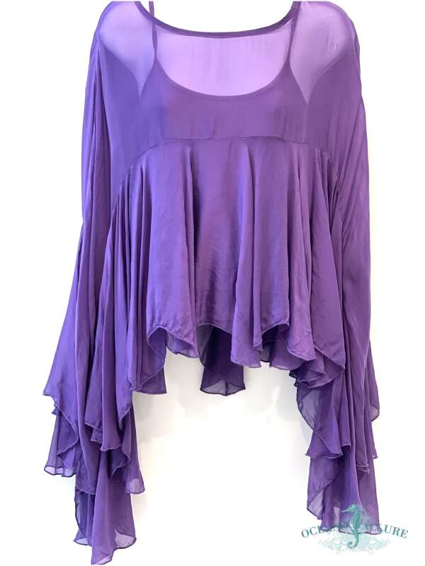 Purple Boho Silk Top