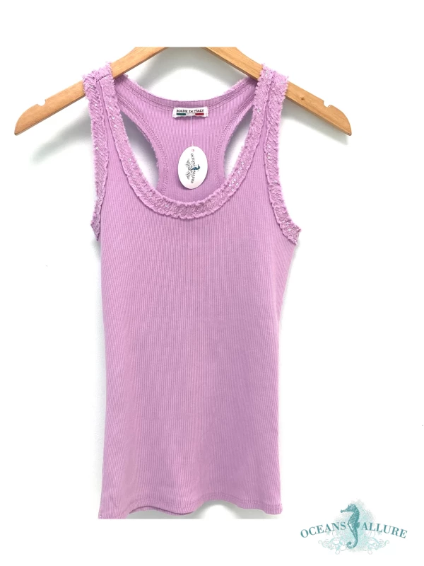 Lavender Sequin Racer Tank