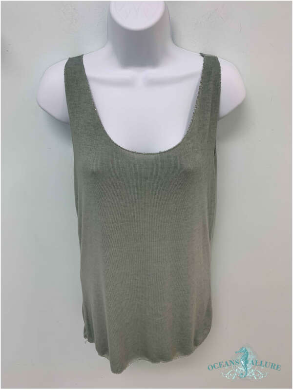 Sage Lurex Trim Tank