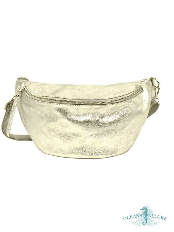 Gold Leather Fanny Pack/Cross-body Bag