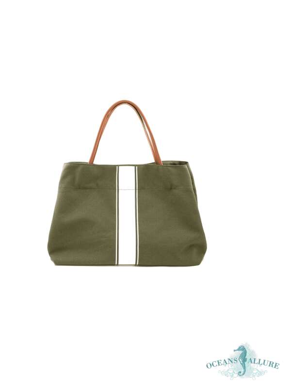 Army Stripe Canvas Tote Oceans Allure