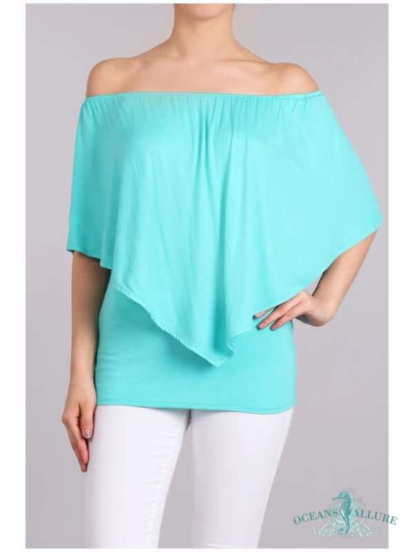 Convertible Poncho Top Aqua