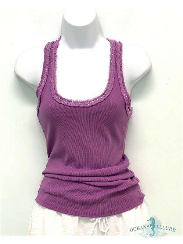 Grape Sequin Racer Tank