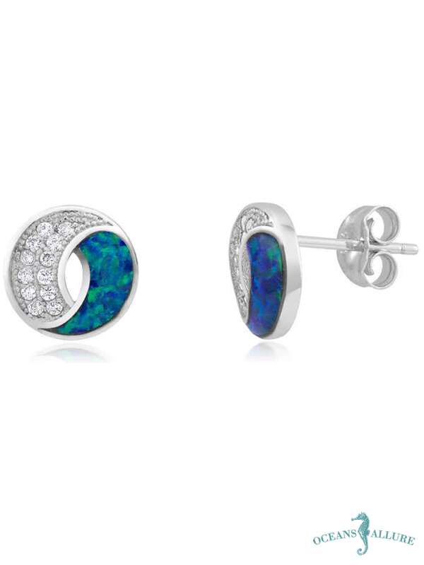 Opal Ying Yang Stud