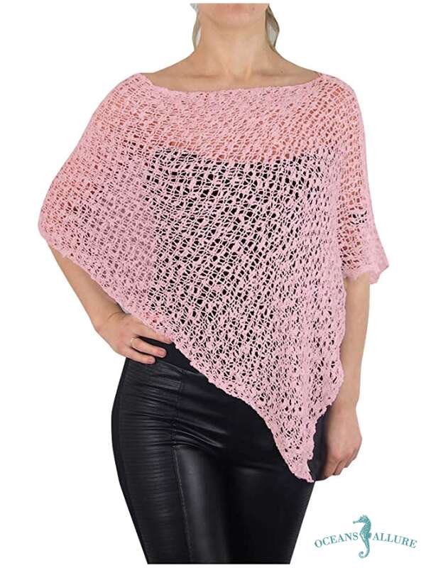 Popcorn Poncho Baby Pink