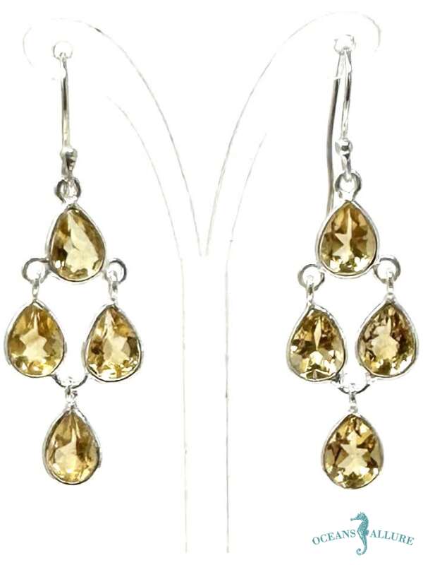 Mini Citrine Chandelier Earrings