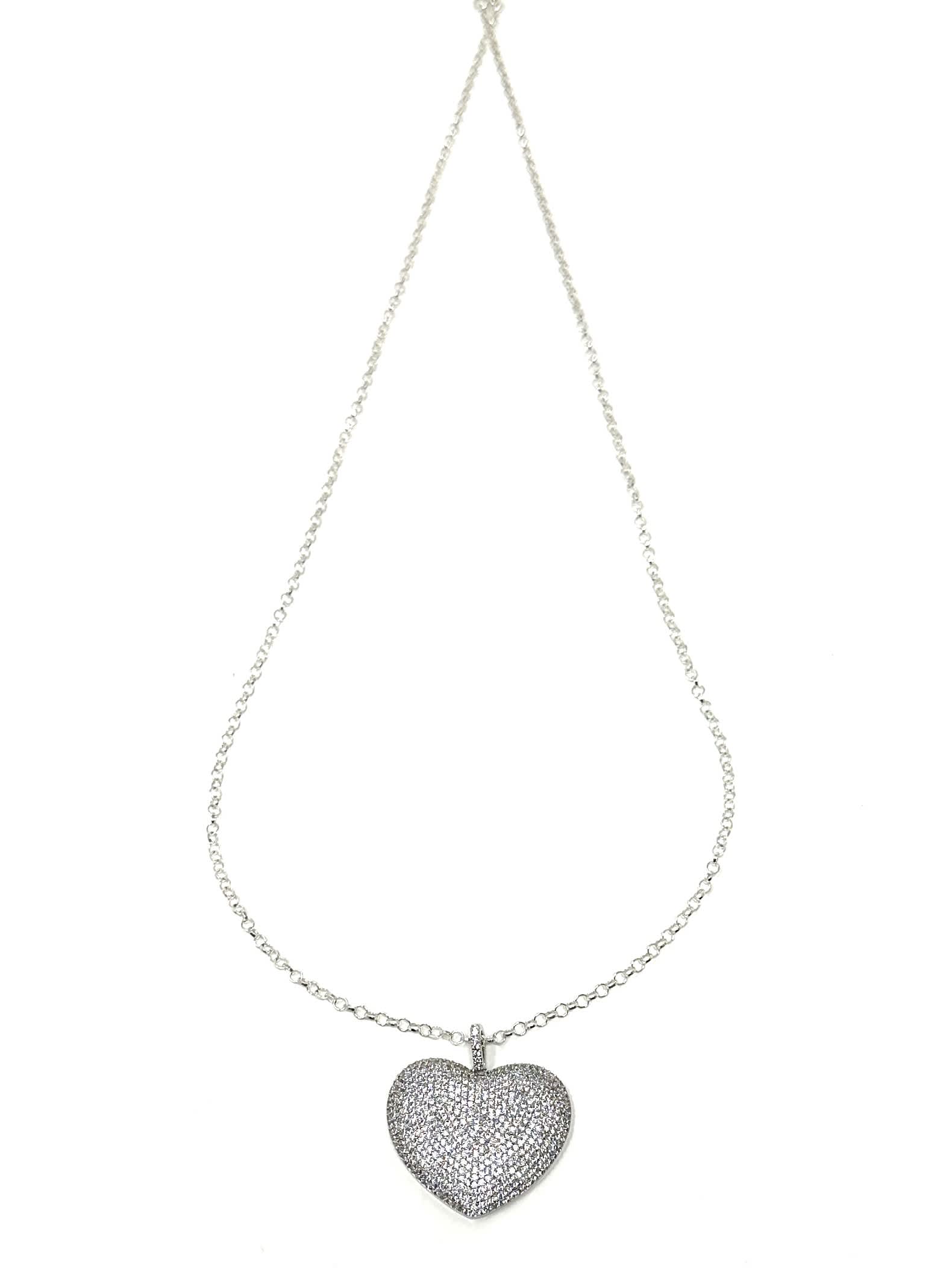 26″ Pave Heart Necklace – Oceans Allure