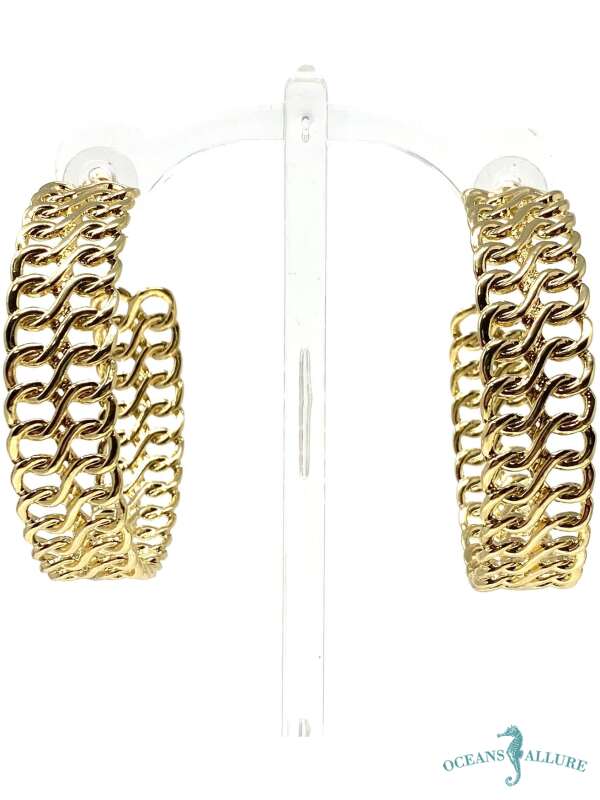 Gold Large Link Hoops