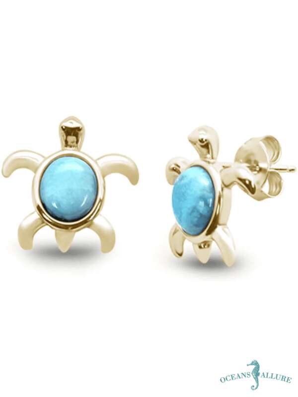 GP Larimar Turtle Studs