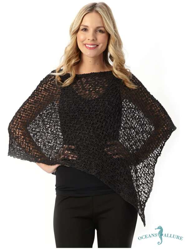 Popcorn Poncho Black – Oceans Allure