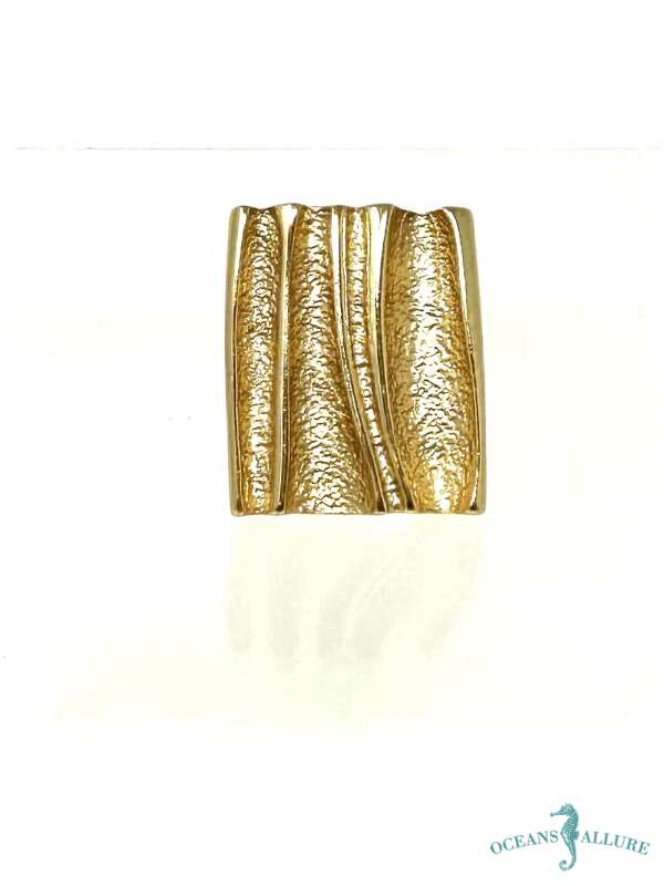 Gold Rectangle Elastic Ring