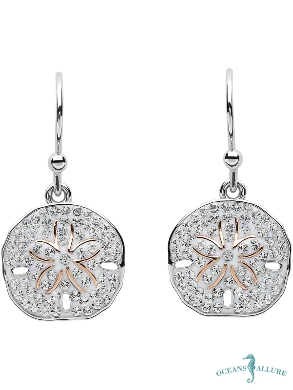 Crystal Sand Dollar Drop Earrings