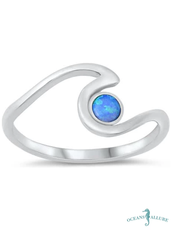 Opal Dot Wave Ring