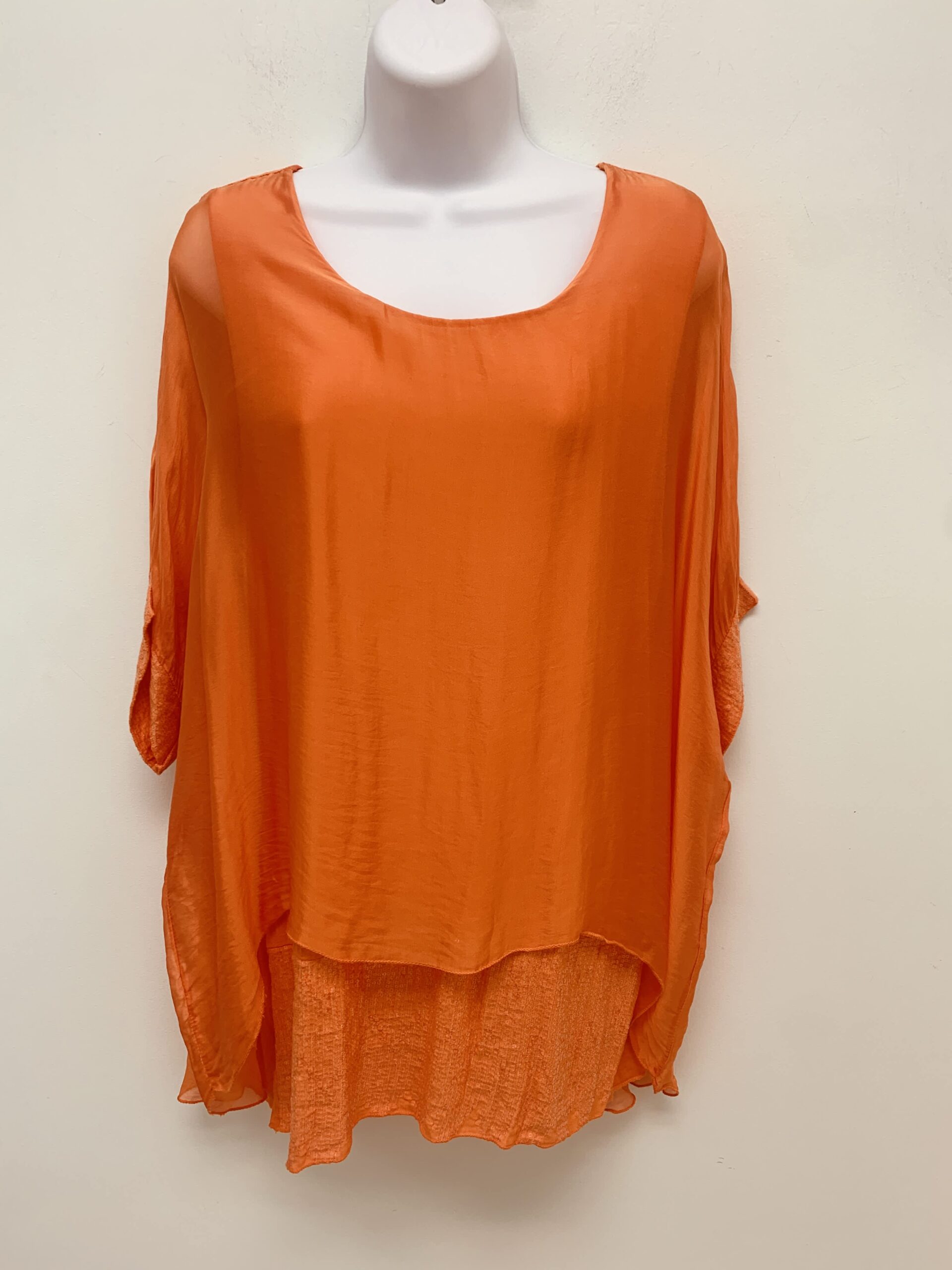 Tangerine Silk Sequin Layer Top – Oceans Allure