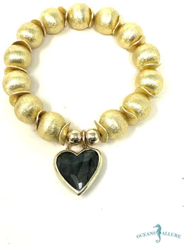 12mm GP Labradorite Heart Bracelet