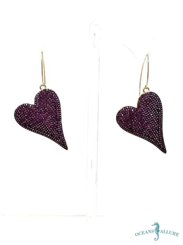 GF Pink Heart Crystal Earrings