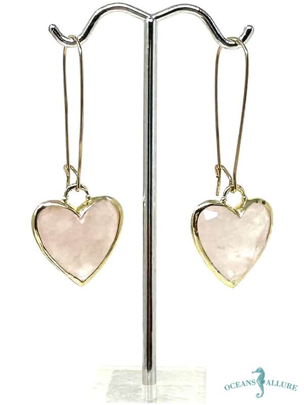 GF Rose Quartz Heart Earrings