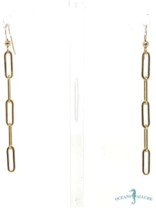 GF Paperclip Chain Hook Earrings