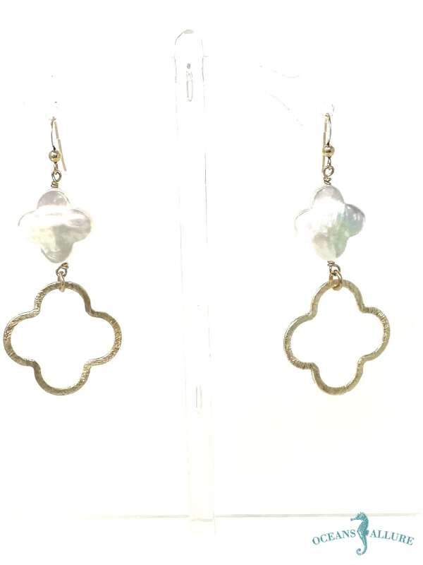 GF Clover MOP Drop Earrings