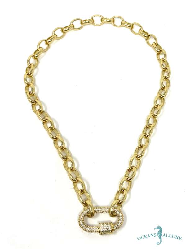 GF Chunky Chain & CZ Carabiner Choker