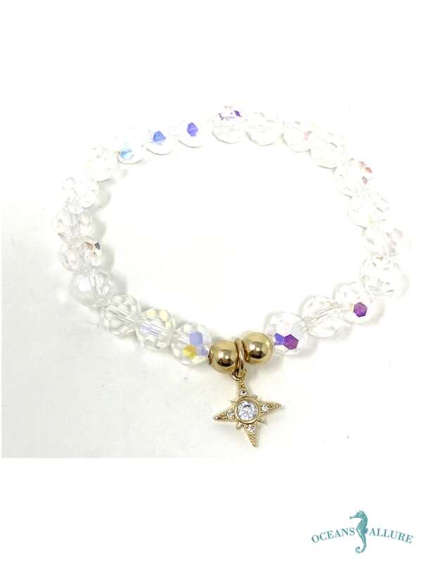 SM AB Crystal & GF Charm Bracelet