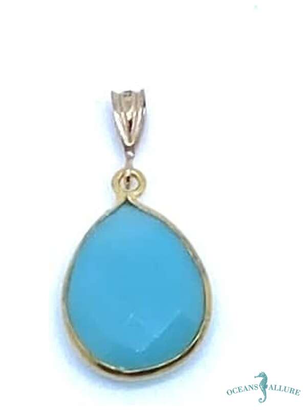 15mm GF Teardrop Chalcedony Pendant