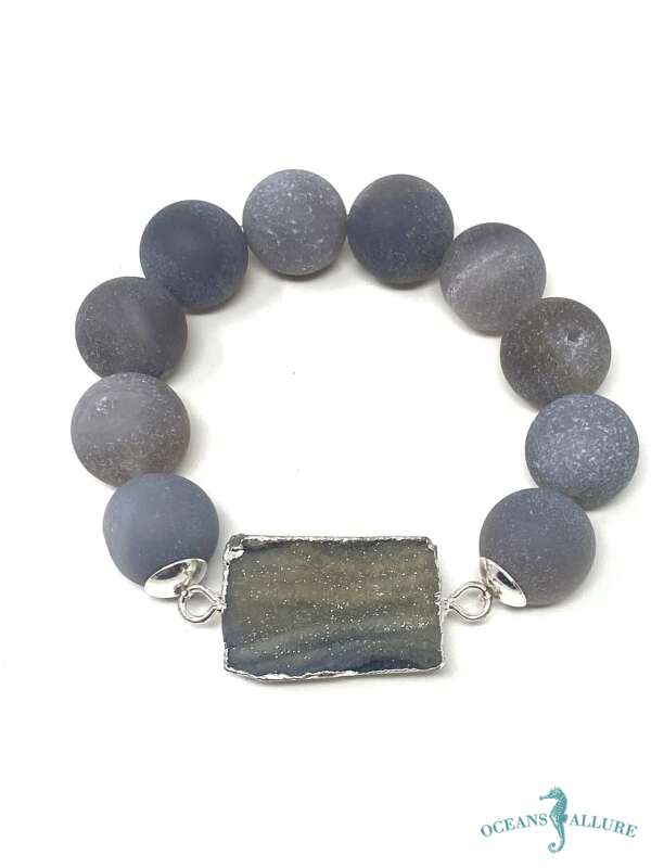 Square Druzy Agate Bracelet
