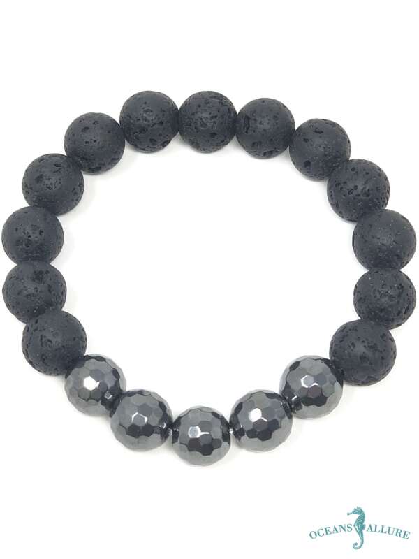 Lava & Hematite Bracelet