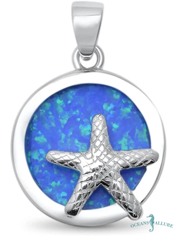 Blue Opal Starfish Pendant