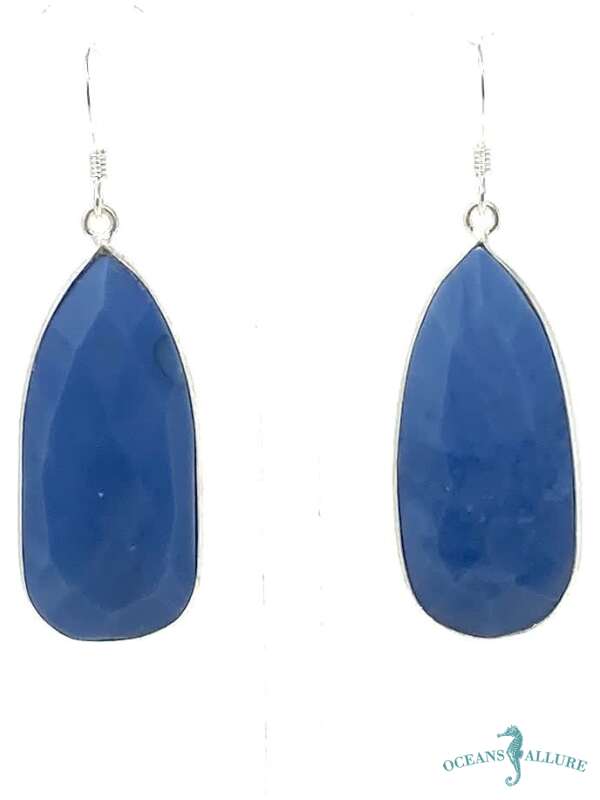 Teardrop Blue Opal Earrings