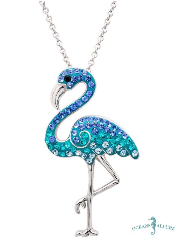 Swarovski Blue Flamingo Pendant