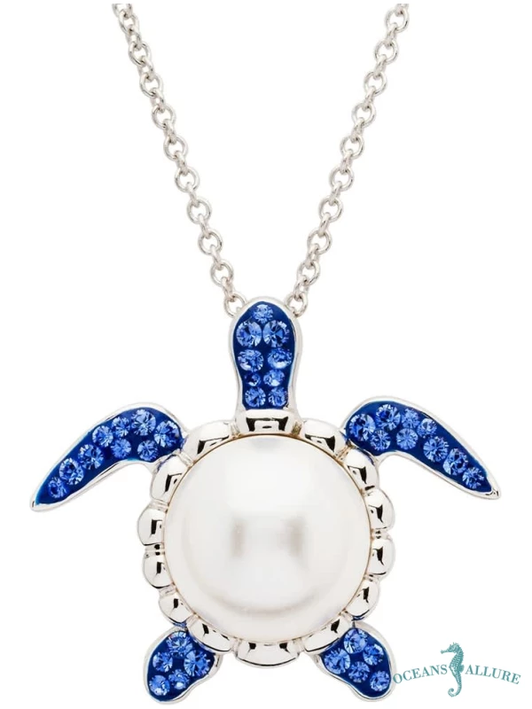 SW Pearl/Sapphire Turtle Necklace
