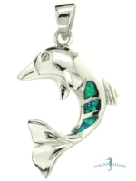 Sterling & Opal Dolphin (Three Small Opals)