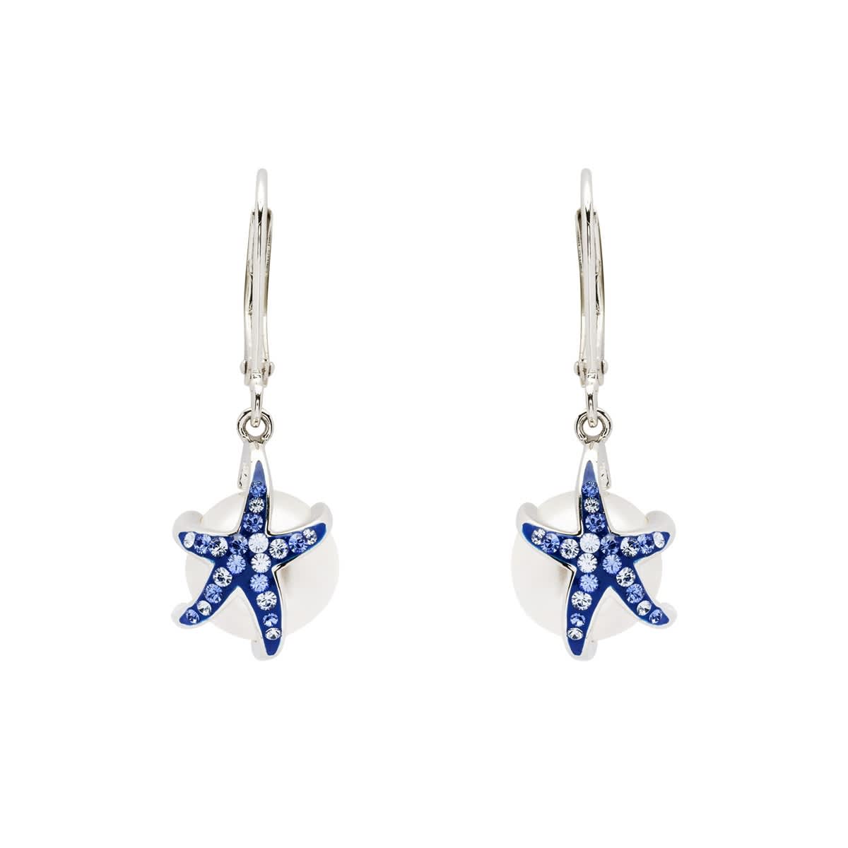 Pearl/Sapphire Crystal Star Fish Earrings – Oceans Allure