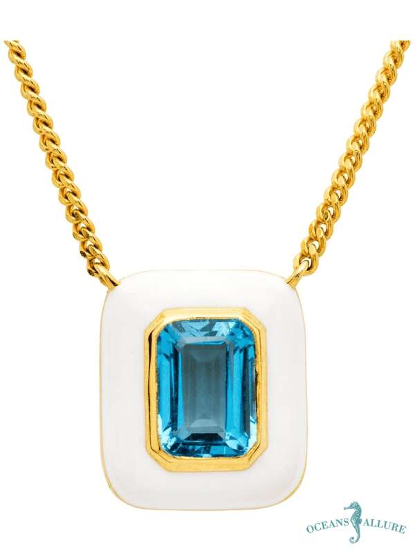 14KG Vermeil Topaz/Enamel Necklace