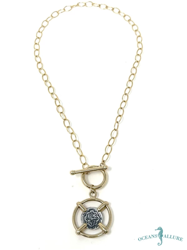 SM 2 Tone Treasure Coin Pendant Drop