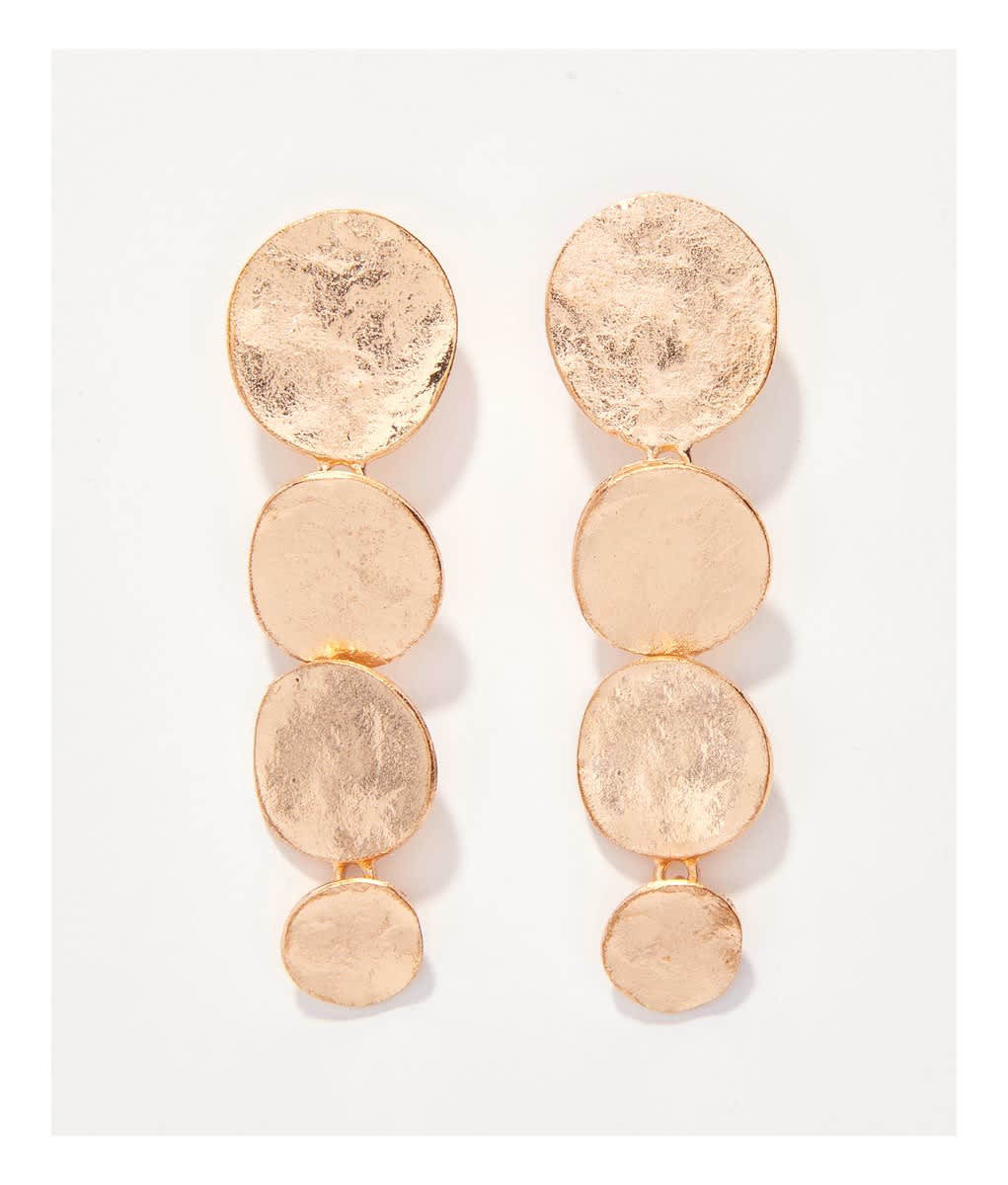 Hammered metal brass Gold dangle Earrings