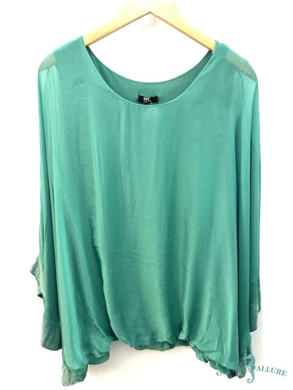 Kelly Silk Balloon Hem Sequin Top