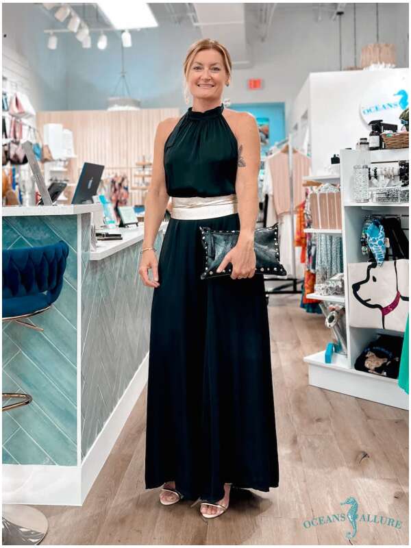 Black Silk Halter Jumpsuit