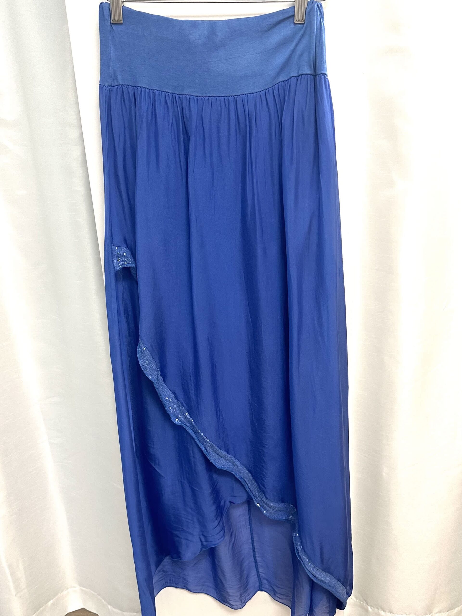 Royal Sequin Silk Faux Wrap Skirt – Oceans Allure